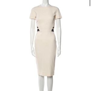 Victoria Beckham Short Sleeve Crew Neck Dress.